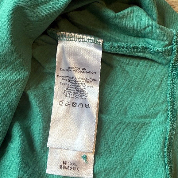 EDDIE BAUER Short Sleeve Green Embroidered Print Design Button Decor Blouse - Picture 4 of 4